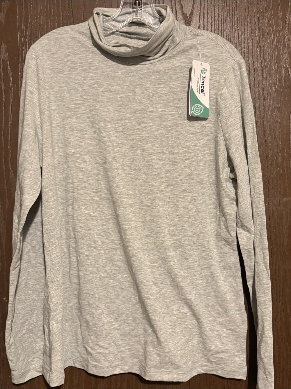Light Gray Long-Sleeve Turtleneck Shirt